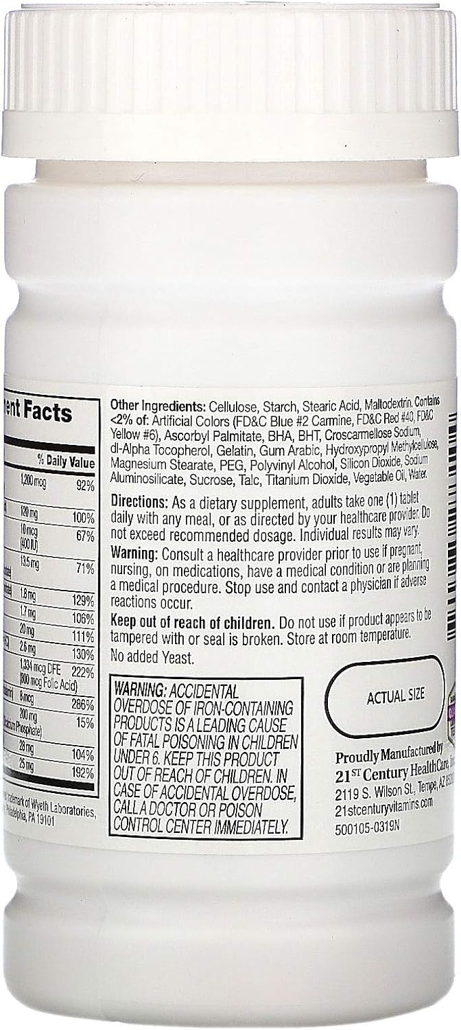 High-Quality 21st Century PreNatal Multivitamin Tablets - 60 Count