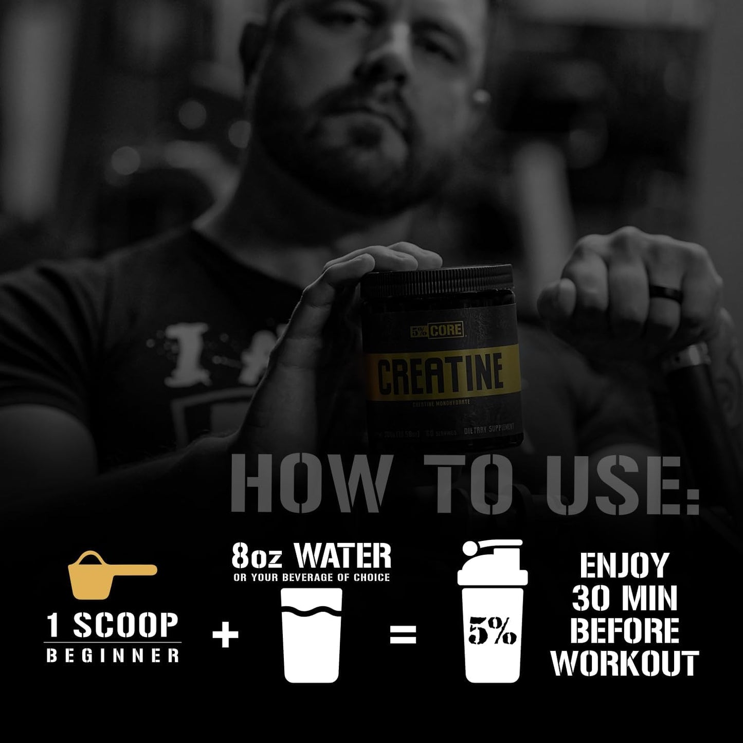 High-Quality 5% Nutrition Core Creatine Powder - 5G Micronized Monohydrate, 60 Servings - Unflavored Supplement