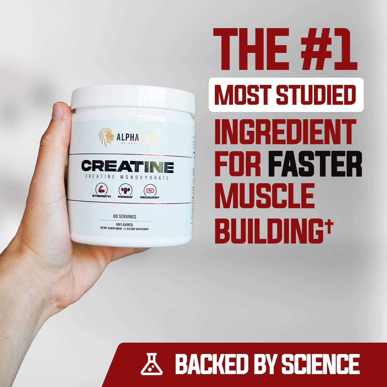 High Quality 5000mg Creatine Monohydrate Powder for Muscle Strength - Pure Supplement for Athletic Performance (60 Servings)