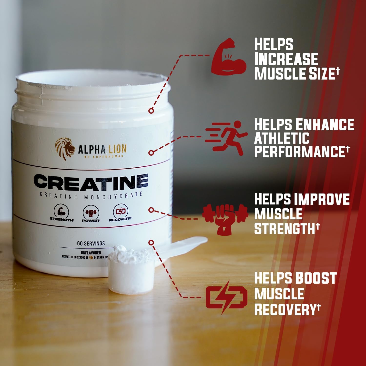 High Quality 5000mg Creatine Monohydrate Powder for Muscle Strength - Pure Supplement for Athletic Performance (60 Servings)