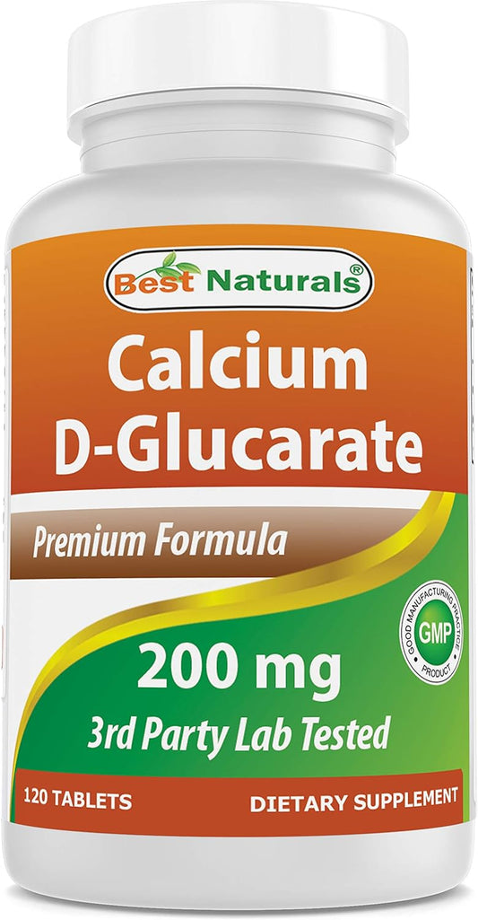 High-Quality Calcium D-Glucarate Supplement - 200 mg, 120 Tablets