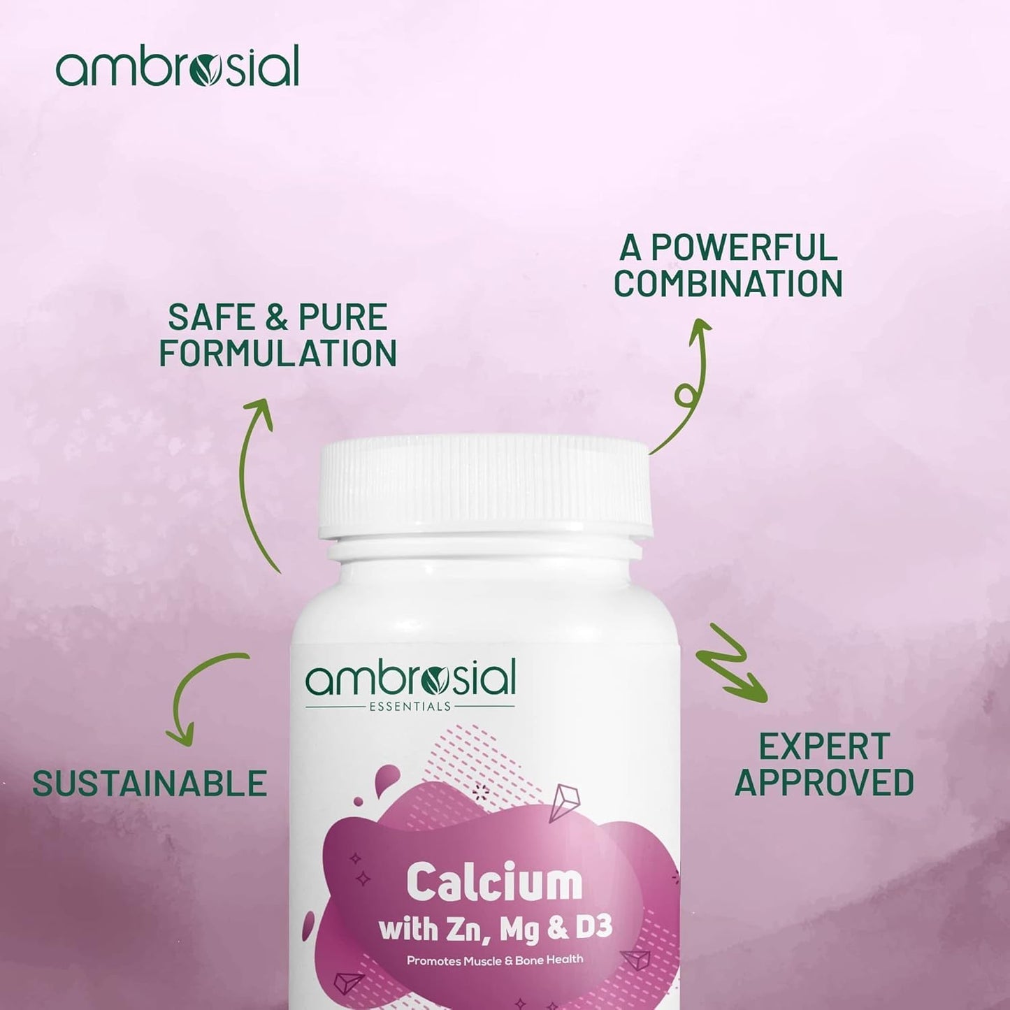 High-Quality Calcium Magnesium Zinc Supplement with Vitamin D3 - 120 Softgels Pack
