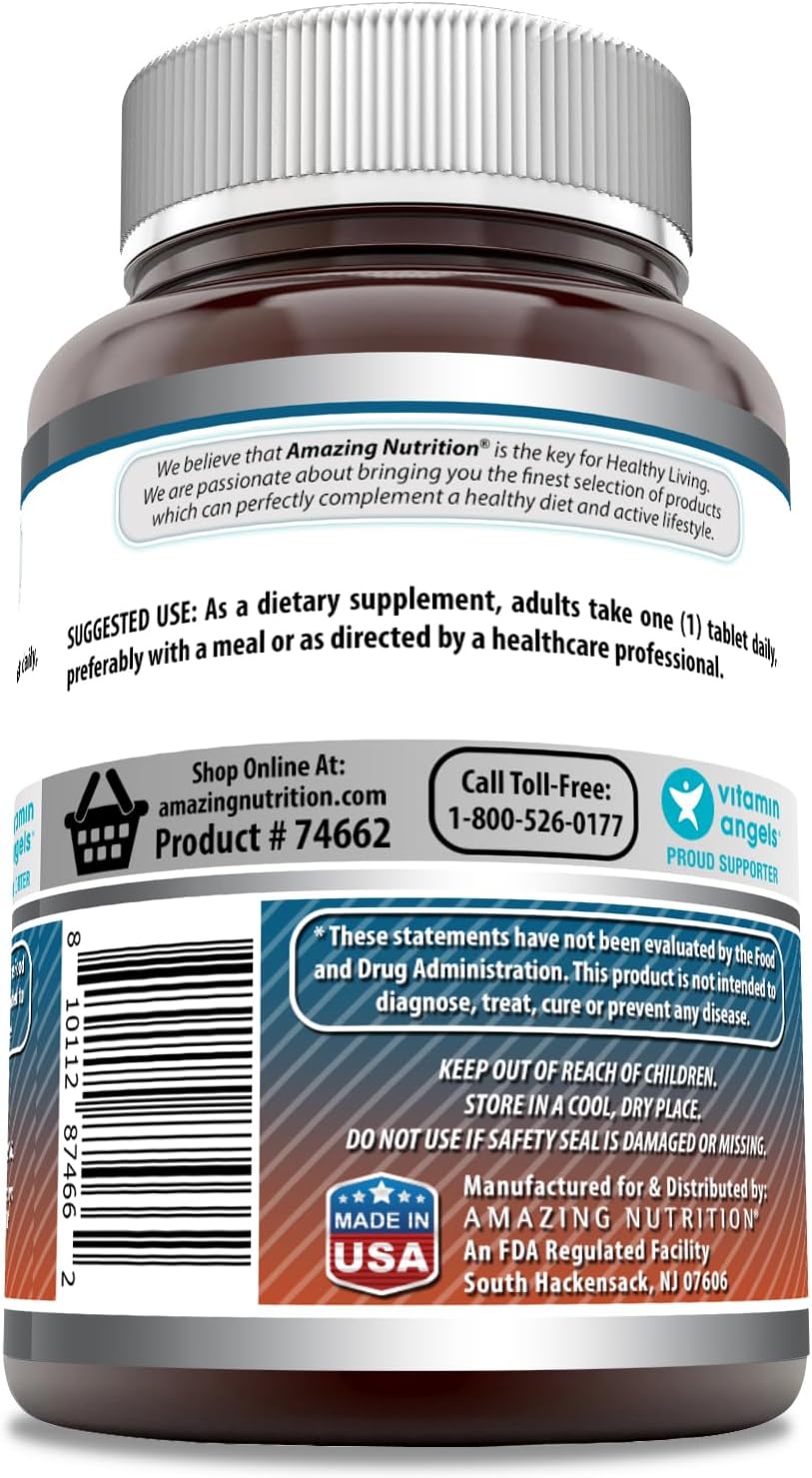 High-Quality Calcium with Vitamin D3 Supplement | 120 Tablets | Non-GMO & Gluten Free | Made in USA by Amazing Nutrition