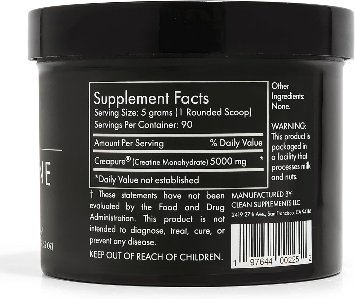 High-Quality Creapure® Creatine Monohydrate Powder - 450g for Muscle Growth | Vegan, Keto, Gluten-Free, Easy to Mix - 90 Servings