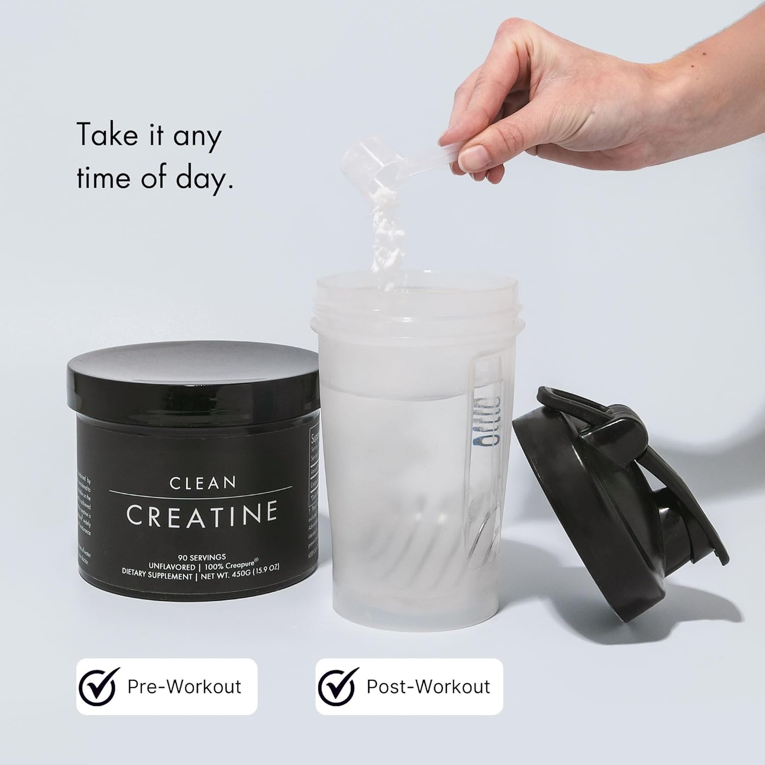 High-Quality Creapure® Creatine Monohydrate Powder - 450g for Muscle Growth | Vegan, Keto, Gluten-Free, Easy to Mix - 90 Servings