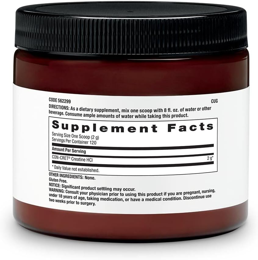 High-Quality Creatine HCl Powder for Enhanced Muscle Strength, Energy, and Cognitive Support | 120 Servings | Science-Backed Formula for Men and Women