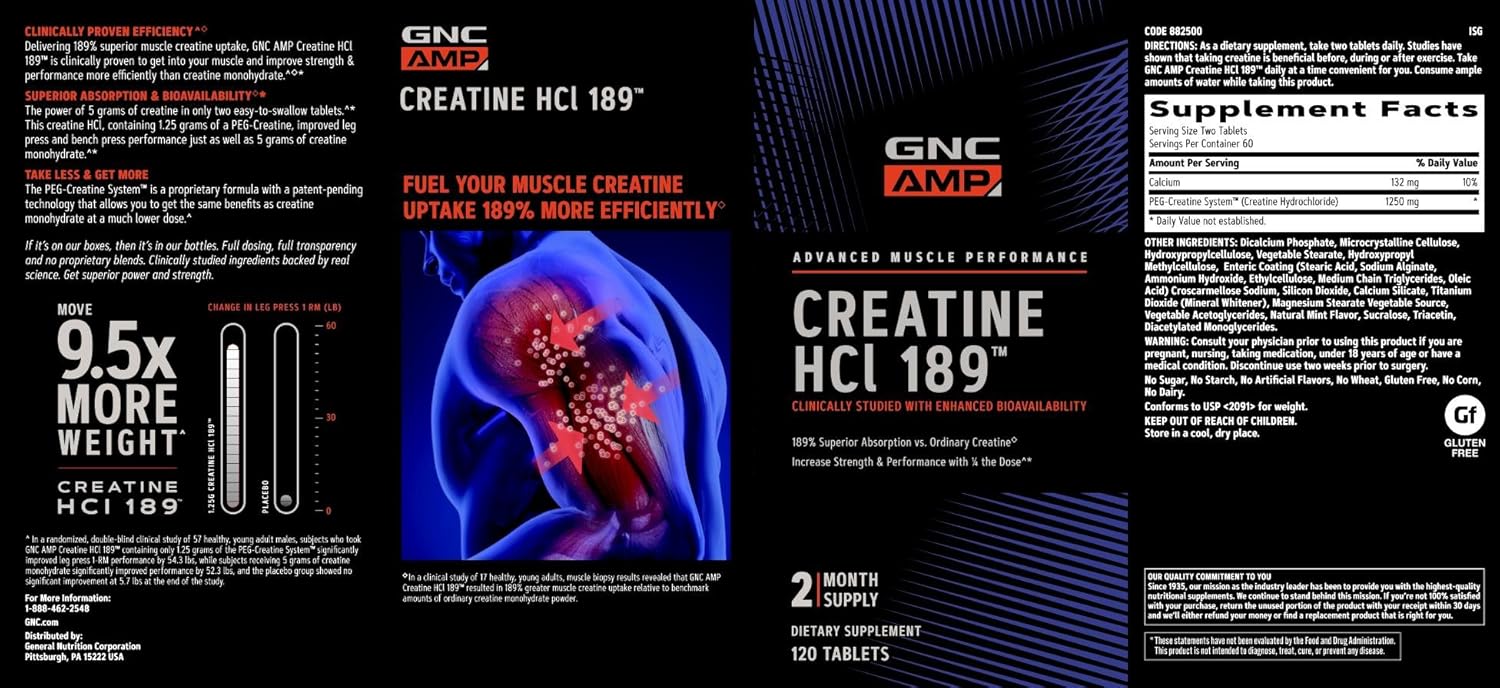 High Quality Creatine Hydrochloride Supplement for Enhanced Performance and Muscle Growth - 189 Capsules