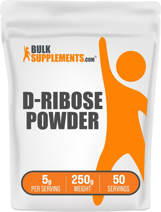 High Quality D-Ribose Powder for Energy Support - 5000mg per Serving - Unflavored & Gluten Free - 250g (8.8 oz) - Pack of 1