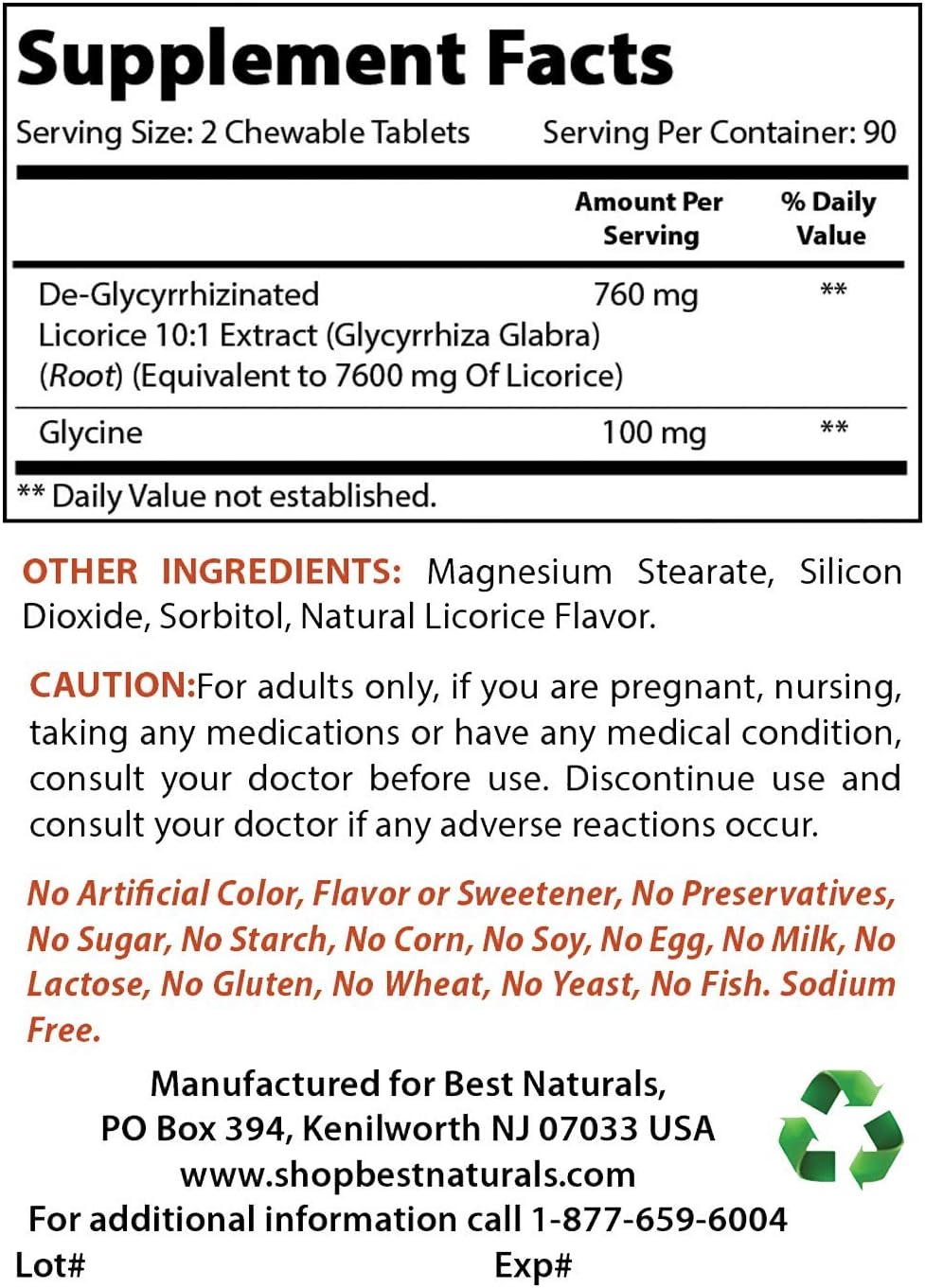 High-Quality DGL Chewable with L-Glutamine - 380mg & 500mg Formula