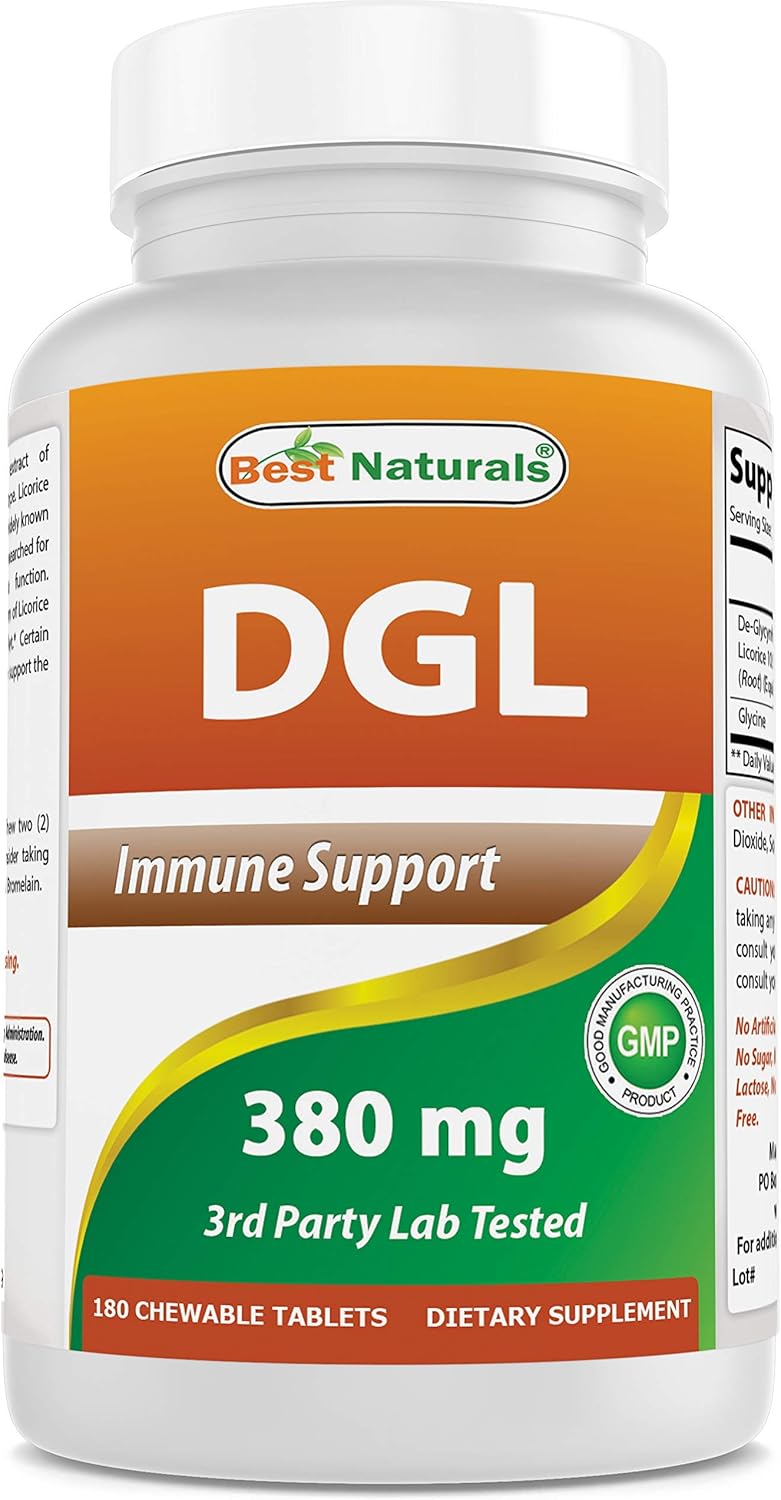 High-Quality DGL Chewable with L-Glutamine - 380mg & 500mg Formula