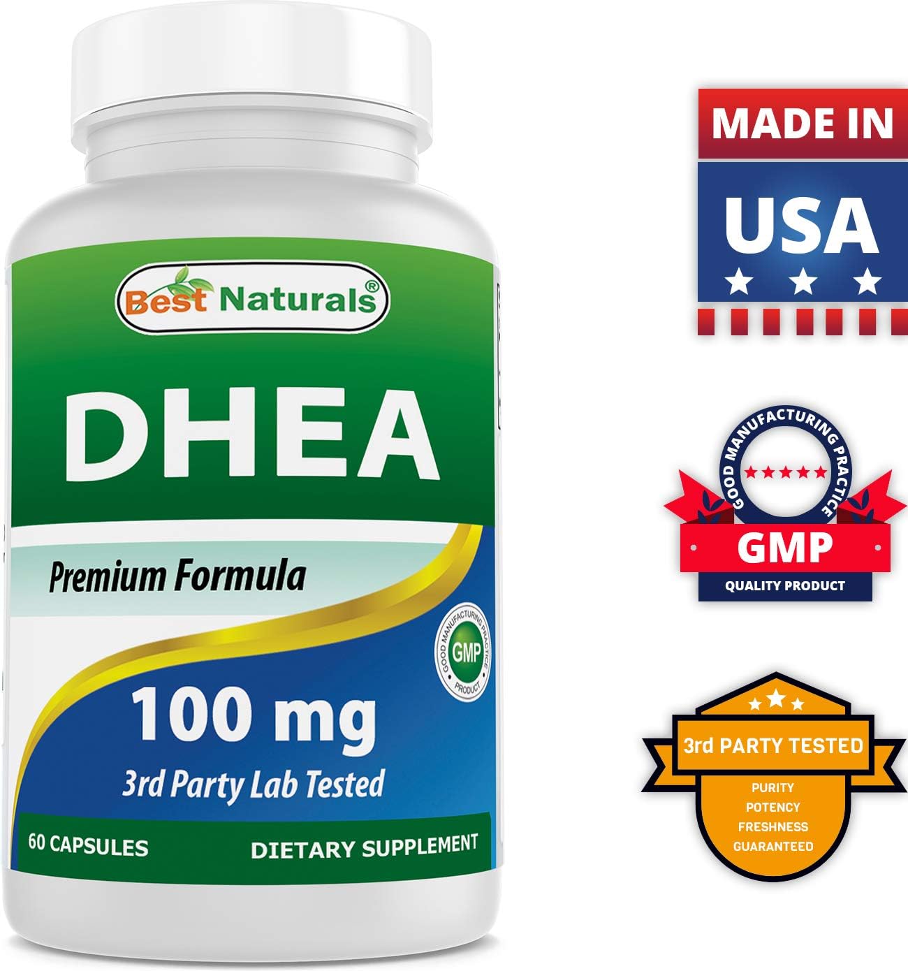 High-Quality DHEA 100mg and Hyaluronic Acid 200mg Supplement