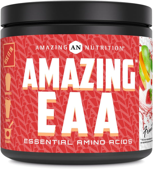 High-Quality EAA Essential Amino Acids Supplement | 8g EAA's Per Serving | 30 Servings | 330g Powder | Made in USA (Natural Fruit Punch)