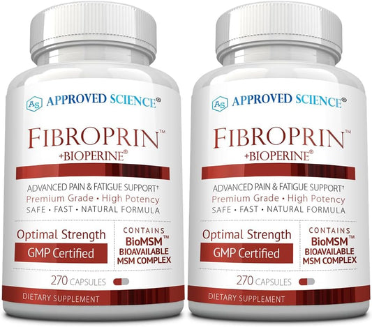 High-Quality Fibroprin Supplement for Nerve and Muscle Pain Relief - Boost Mobility - 540 Capsules - 6 Month Supply - USA Made