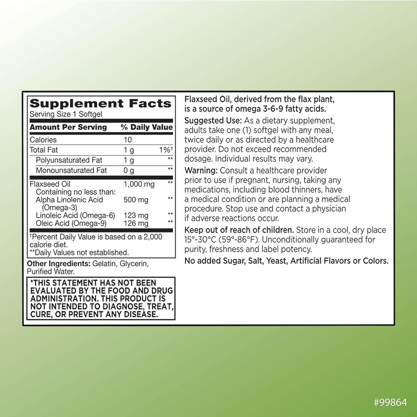 High-Quality Flaxseed Oil Softgels - 1,000 mg - Premium Choice