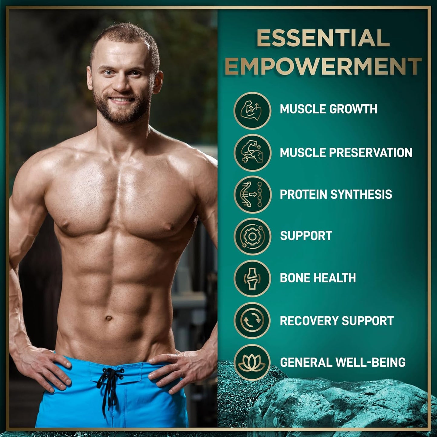 High-Quality HMB Supplements for Muscle Growth & Recovery - 3 Month Supply, 1,000 mg Calcium HMB per Serving - Men & Women - 180 Capsules - Vitamin D3 Included