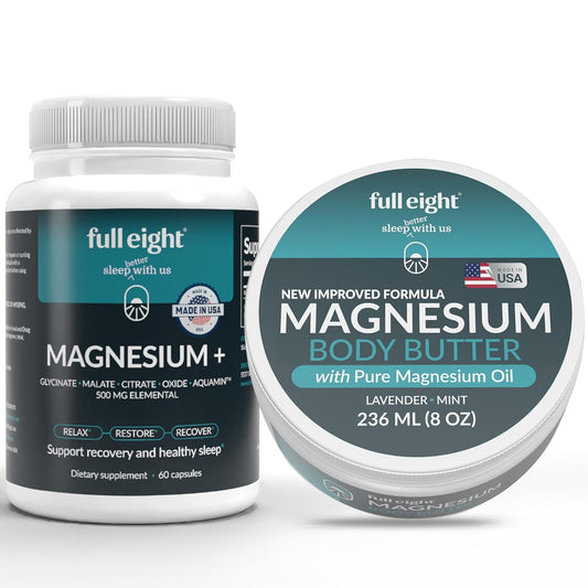 High-Quality Magnesium Bundle for Sleep - Includes Magnesium Glycinate 500mg and Magnesium Chloride Body Butter