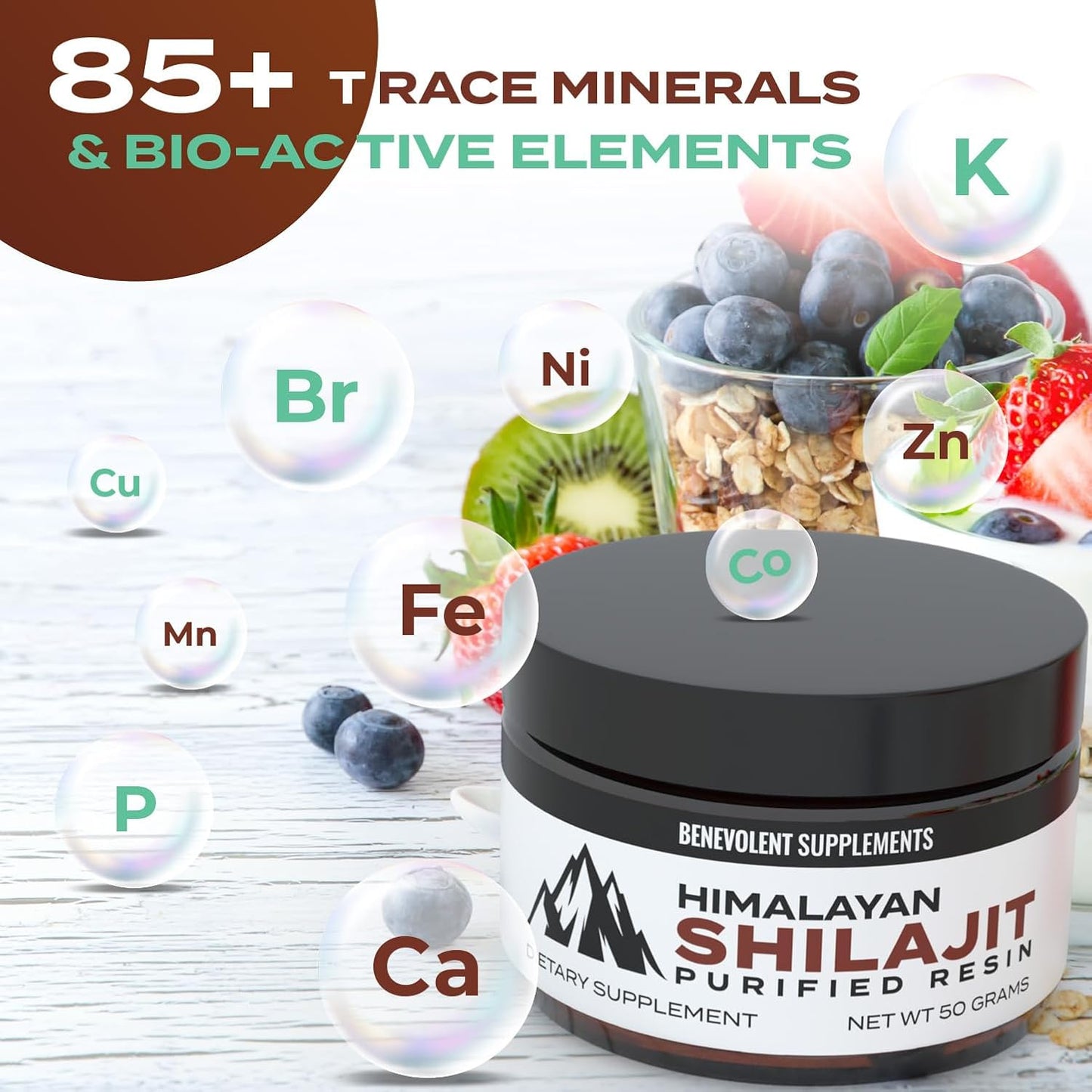 High-Quality Magnesium Complex with 5 Forms and Shilajit Resin - 4 Months Supply - 500mg Magnesium Glycinate, Oxide, Taurate, Chelate, Citrate - Energy Boost