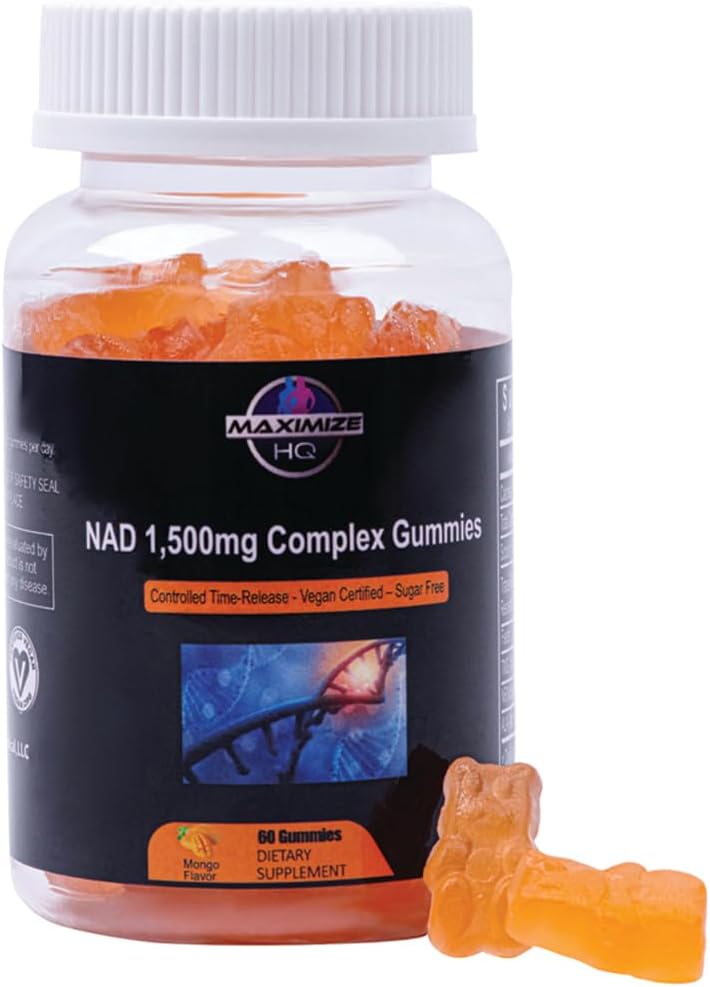 High-Quality NAD Complex Gummies - 1,500mg - Boost Energy and Wellness - Slow-Release Formula - No Sugar, Gluten, or Animal Products