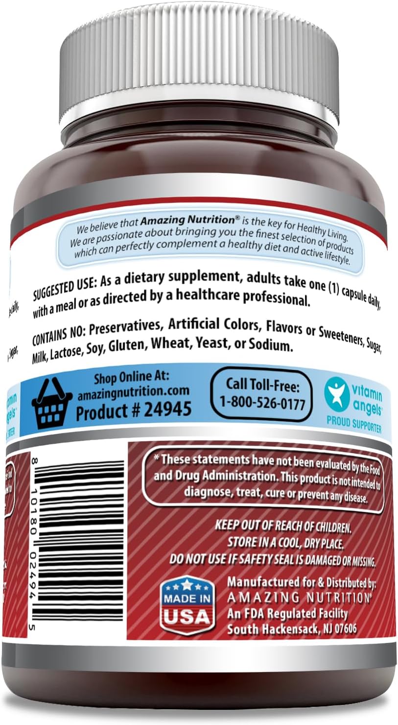 High-Quality Niacin (Vitamin B3) 250mg Supplement - 180 Capsules | Non-GMO, Gluten Free, Made in USA by Amazing Nutrition