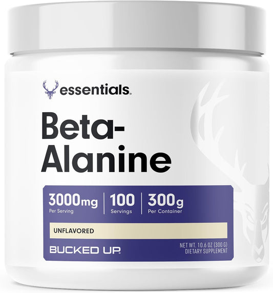 High-Quality Non-GMO Bucked Up Beta Alanine Powder - 300mg, Gluten-Free, Unflavored (100 Servings) for Improved Performance