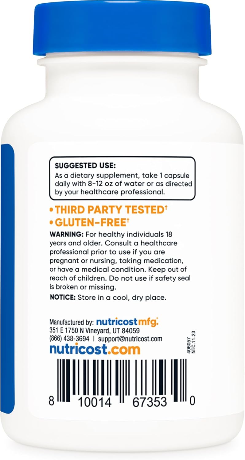 High Quality Nutricost Zinc Picolinate 30mg Capsules - 120 Count, Gluten Free, Non-GMO - Essential Mineral Supplement