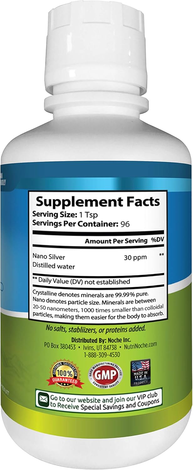 High-Quality NutriNoche Colloidal Silver with 99.99% Pure Nano Silver Particles