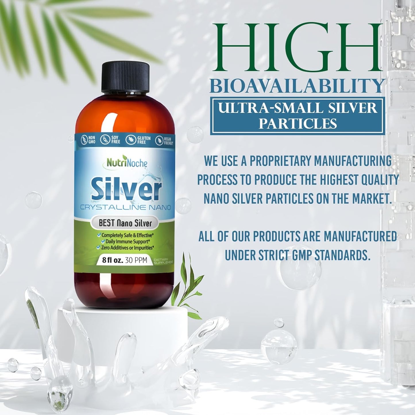High-Quality NutriNoche Colloidal Silver with 99.99% Pure Nano Silver Particles