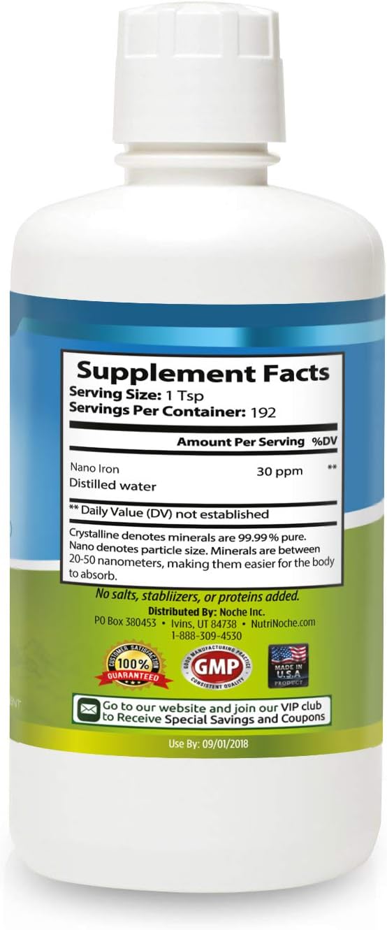 High-Quality NutriNoche Liquid Iron Supplement with 30 ppm Colloidal Minerals
