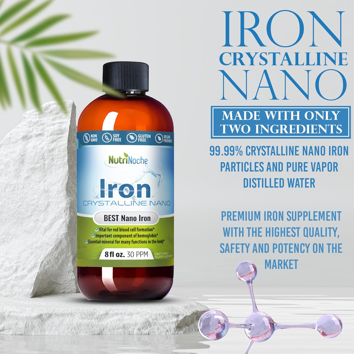 High-Quality NutriNoche Liquid Iron Supplement with 30 ppm Colloidal Minerals