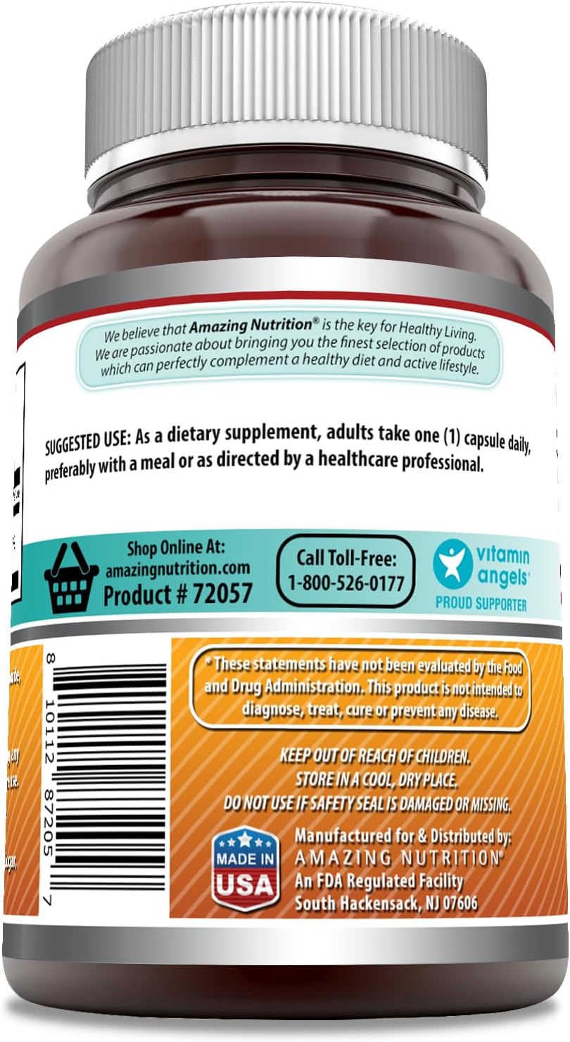 High-Quality Riboflavin (Vitamin B2) Supplement | 100mg Per Serving | 120 Capsules | Non-GMO & Gluten Free | Made in USA by Amazing Nutrition