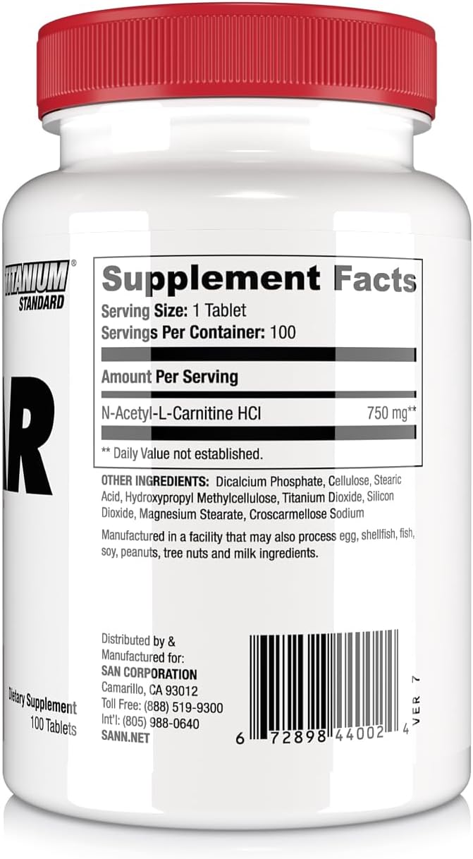 High-Quality SAN Nutrition Alcar 750 - Acetyl L-Carnitine for Energy, Focus, and Fat Burning 100 Servings