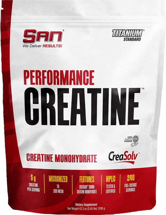 High-Quality SAN Performance Creatine Powder for Muscle Growth and Athletic Performance - 1200g, 240 Servings