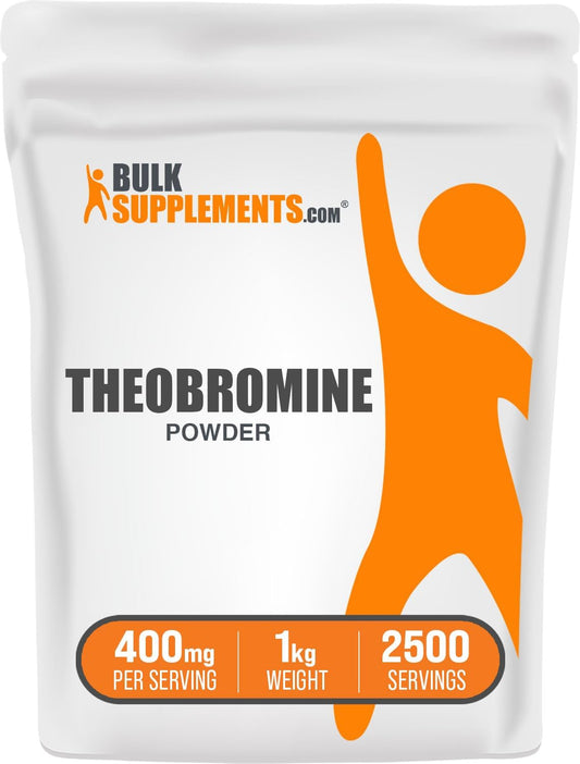 High Quality Theobromine Powder - Nootropic Energy Support Supplement - Gluten Free, 400mg per Serving, 1kg Size, 2500 Servings