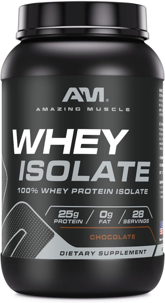 High-Quality Whey Protein Isolate Powder | 25g Protein Per Serving | Pure Whey Isolate | Zero Fat | USA Made | 2lb Chocolate Flavor