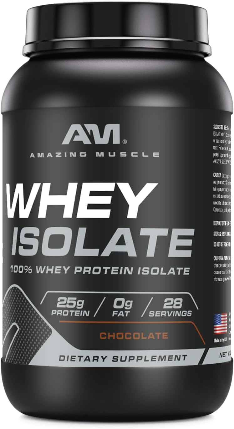 High-Quality Whey Protein Isolate Powder | 25g Protein Per Serving | Pure Whey Isolate | Zero Fat | USA Made | 2lb Chocolate Flavor