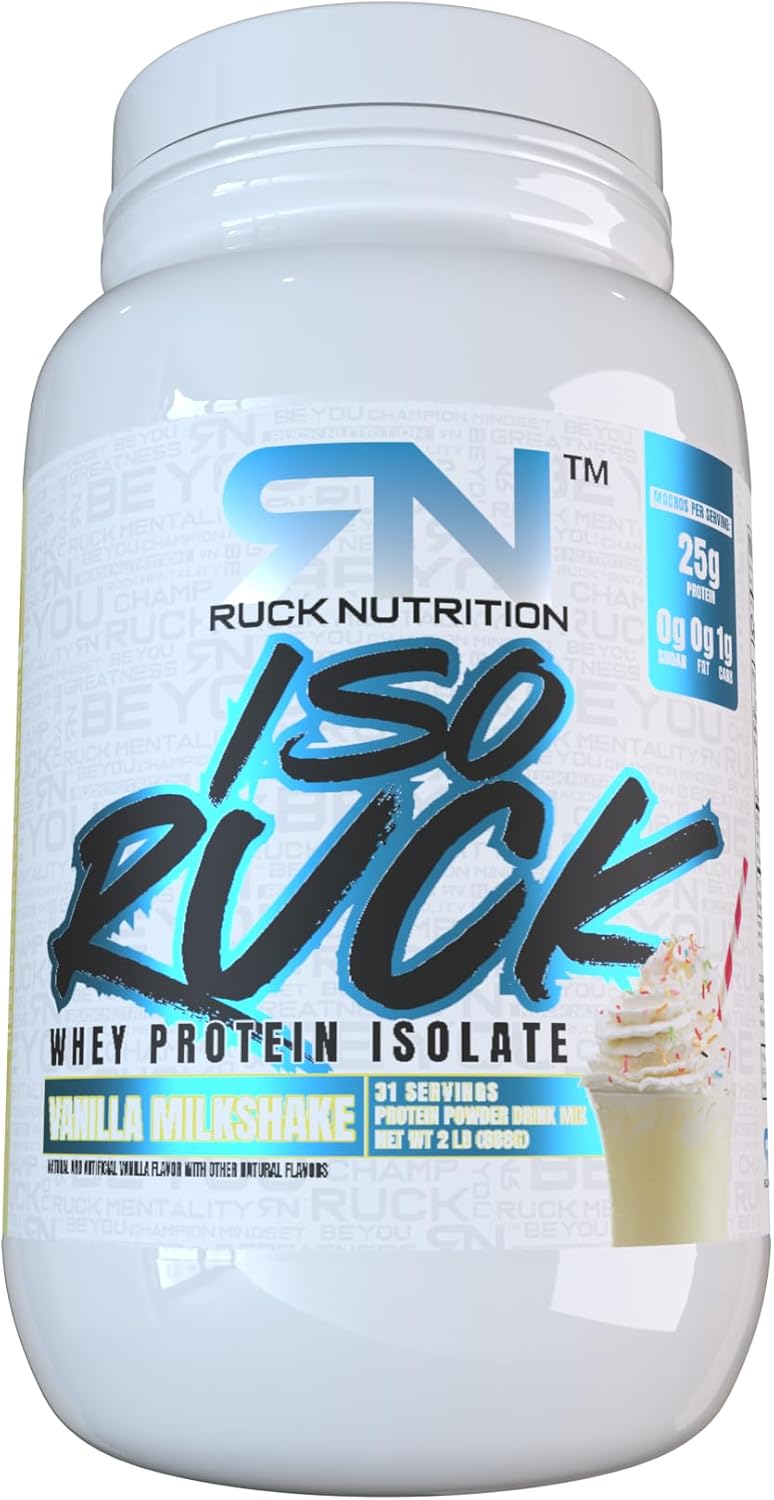 High-Quality Whey Protein Isolate Powder for Muscle Recovery | 25g Protein, 0g Fat, 0g Sugar | Delicious Vanilla Milkshake Flavor | 30 Servings