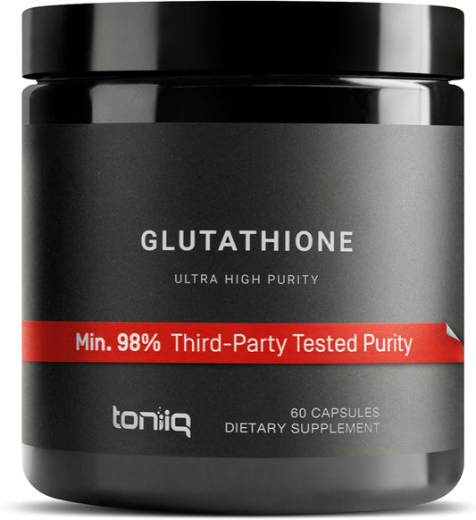 High Strength 1000mg Glutathione Capsules - 98%+ Purified & Bioavailable Formula - Non-GMO Fermentation - 60 Capsules Supplement