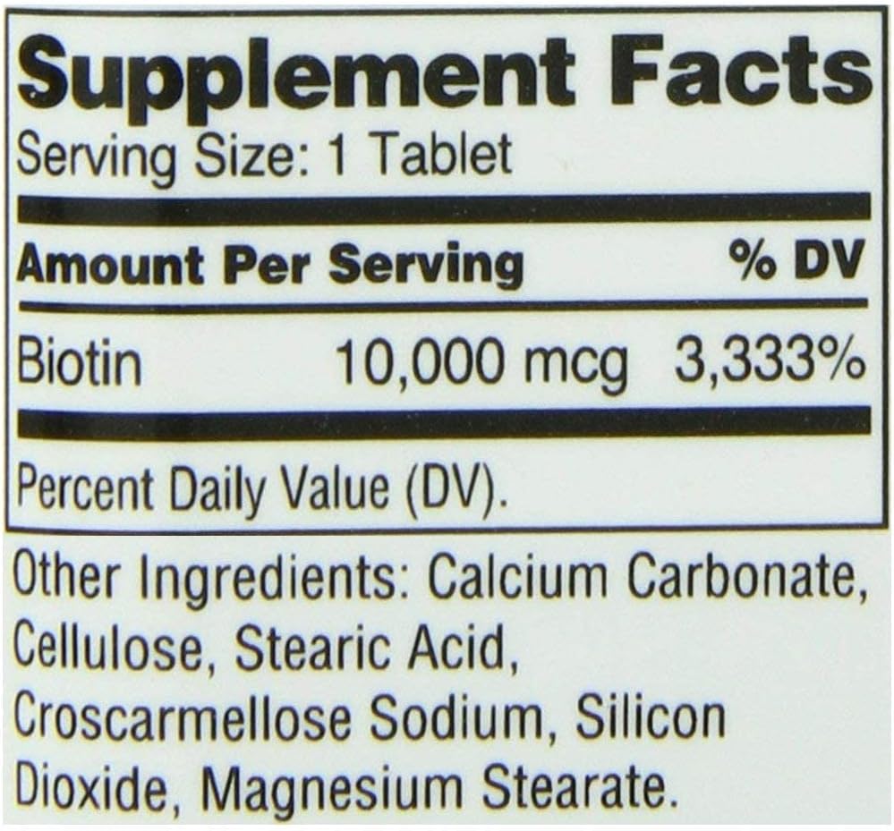 High-Strength 21st Century Biotin Tablets, 10,000 mcg - Pack of 2