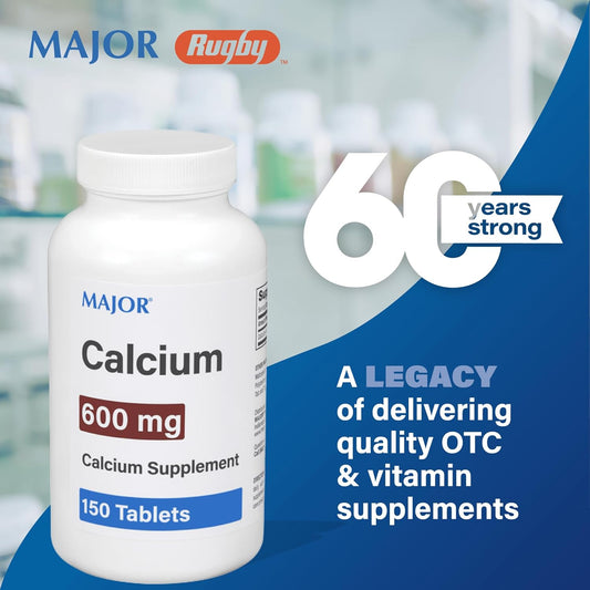 High Strength 600mg Calcium Tablets - 150 Count - Daily Calcium Supplement