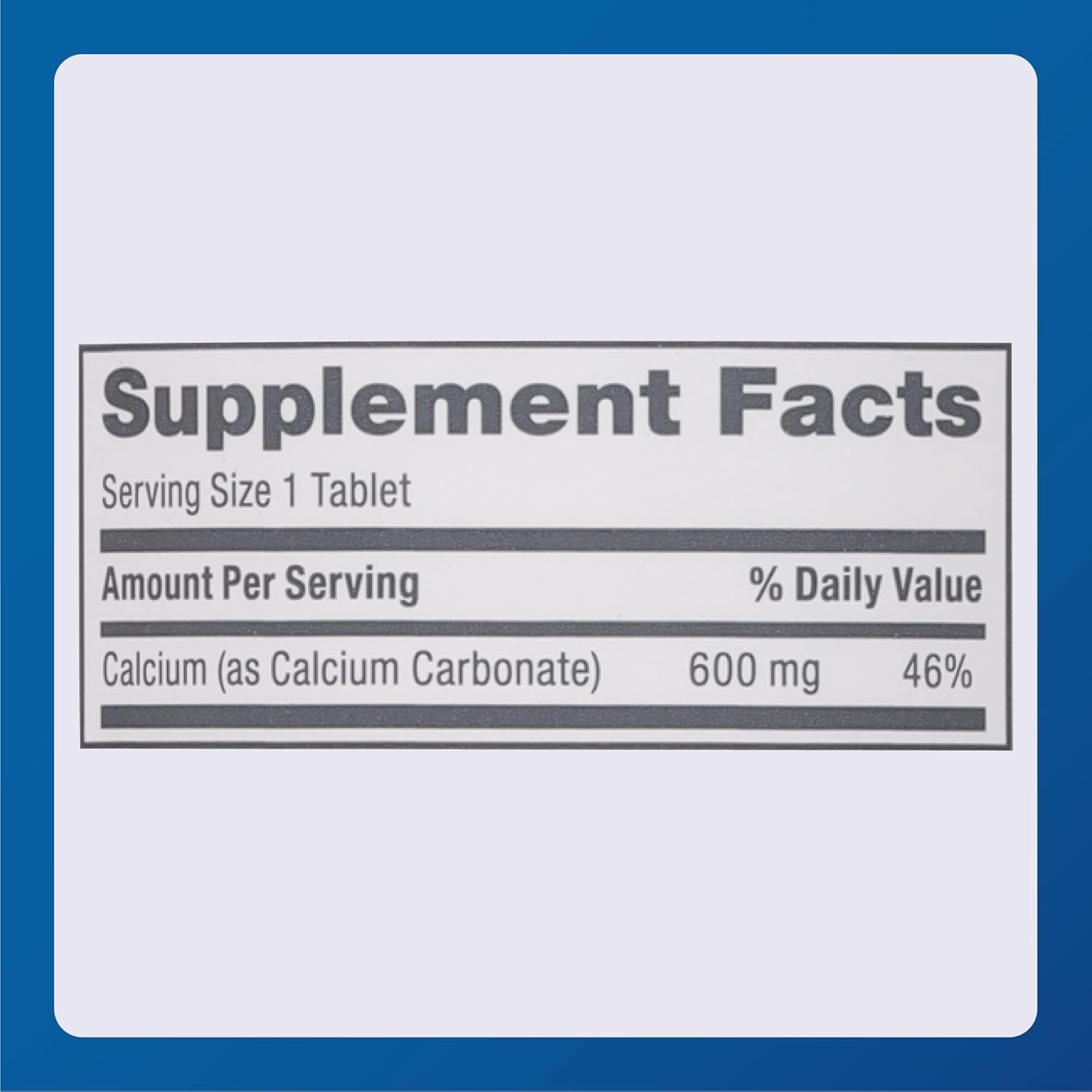 High Strength 600mg Calcium Tablets - 150 Count - Daily Calcium Supplement