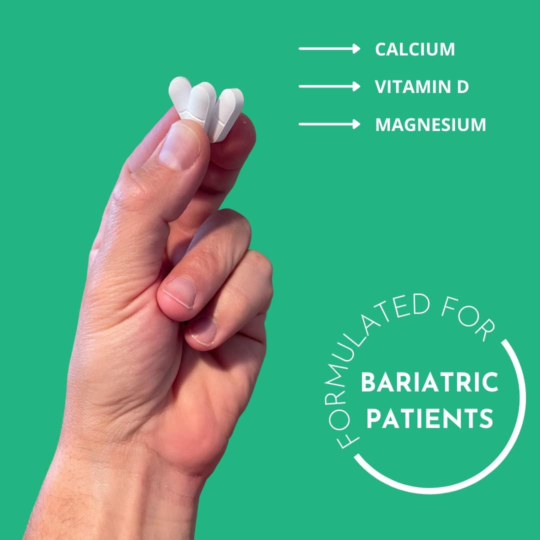 High Strength Bariatric Calcium Citrate Pills with Vitamin D & Magnesium - 1200mg - Non-Chewable Tablets