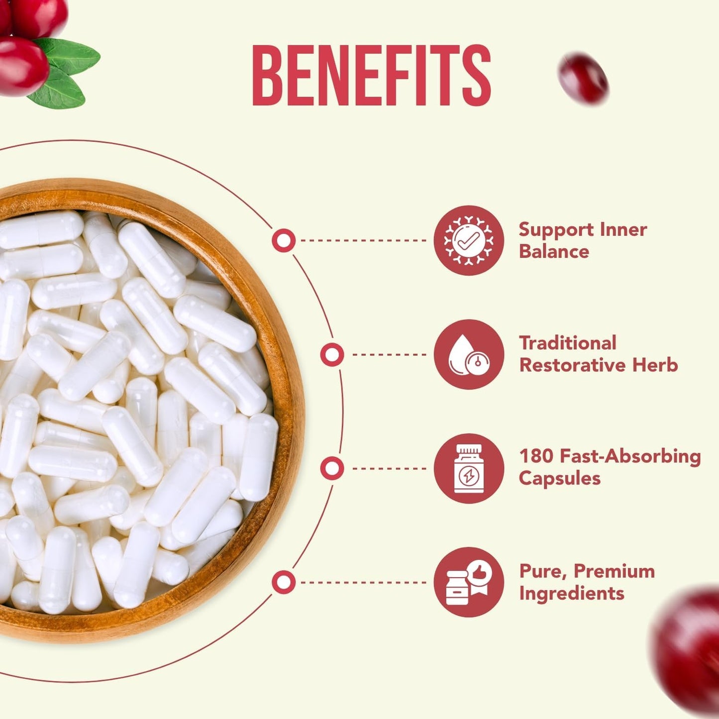 High Strength Berberine 500mg Supplement with Antioxidant Quercetin for Heart Health - Vegan-Friendly - Made in USA - 180 Servings