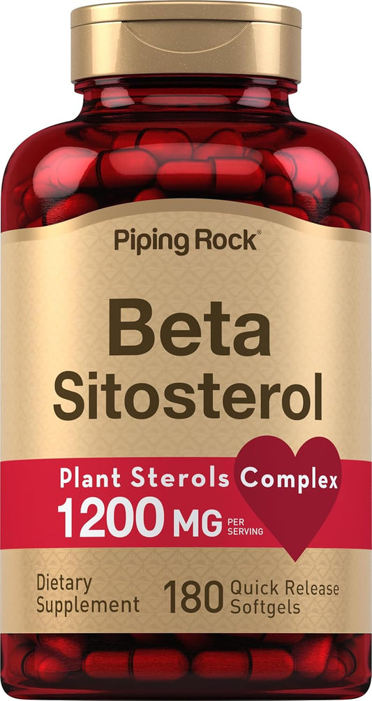 High Strength Beta Sitosterol Supplement | 1200 mg | 180 Softgels | Plant Sterols Complex | Non-GMO, Gluten Free Formula