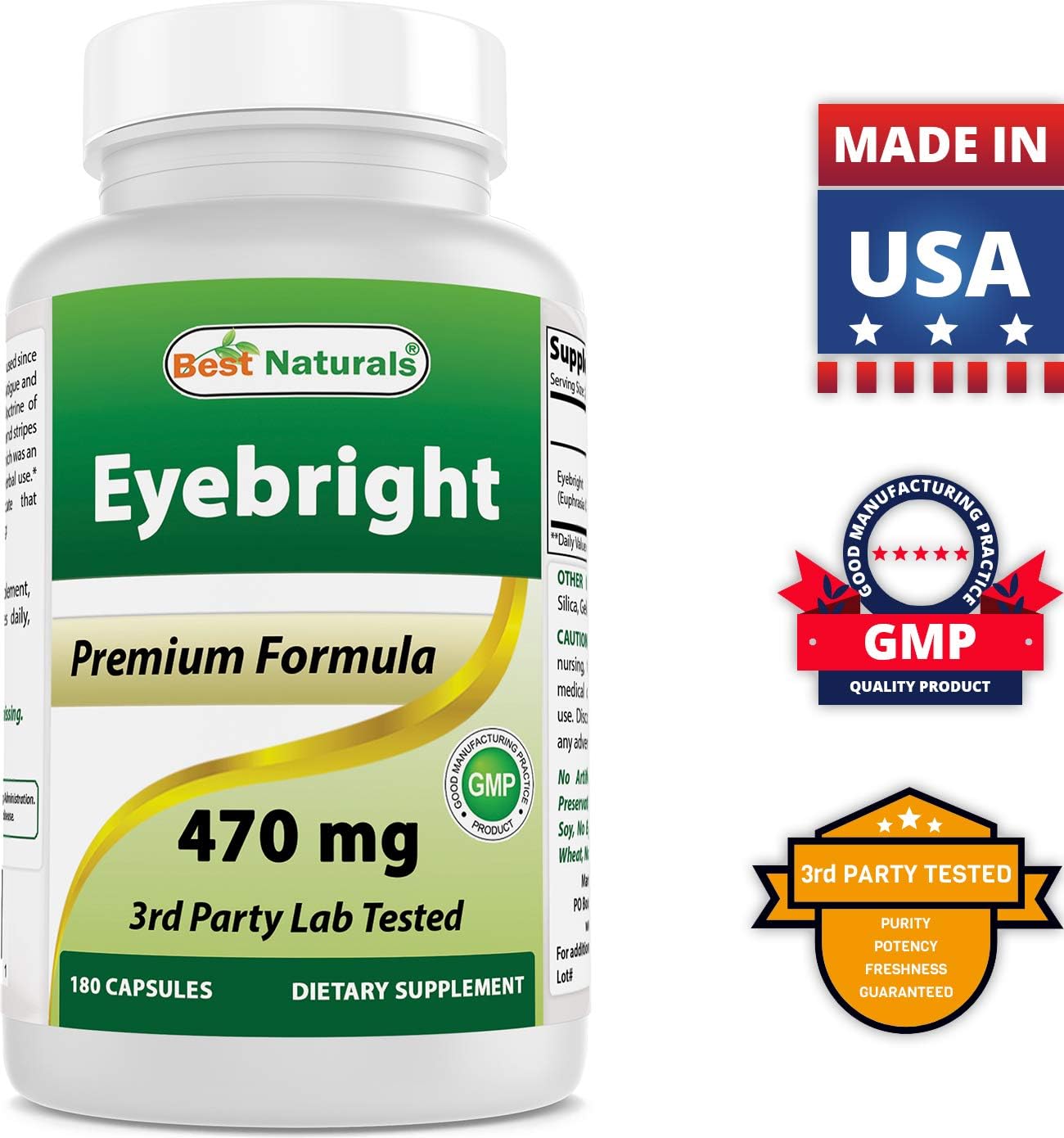High Strength Bilberry Extract & Eyebright Capsules - 1000mg Bilberry & 470mg Eyebright for Eye Health