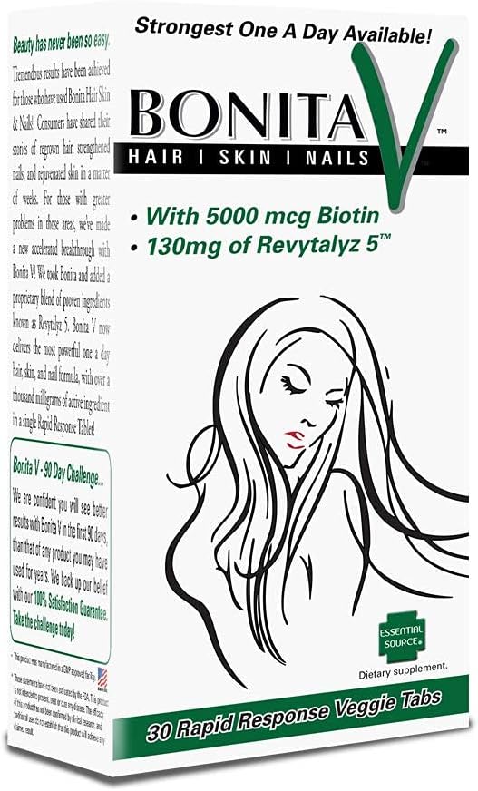 High Strength Biotin Supplement for Hair, Skin, and Nails - 30 Veggie Tablets - Vitamin A, C, B12 - Support Hair Growth - 5000 MCG - Women and Men