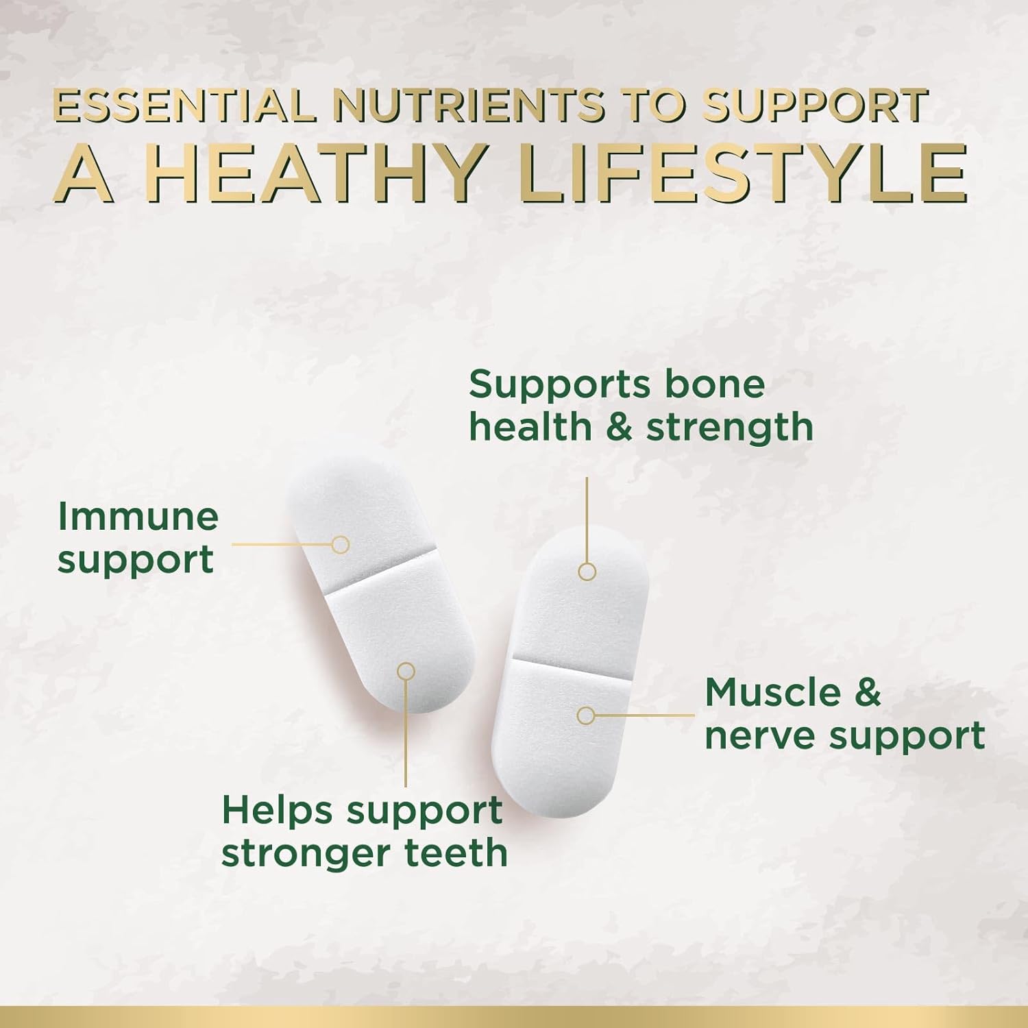 High Strength Calcium 1200mg with Vitamin D3 for Bone & Teeth Health - 180 Tablets, Women & Men's Calcium Supplement with Absorbable Calcium Carbonate