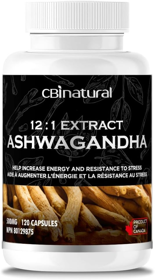 High Strength CBI Natural Ashwagandha Extract Capsules - 6000 mg, 120 Vegan Capsules - 4 Month Supply