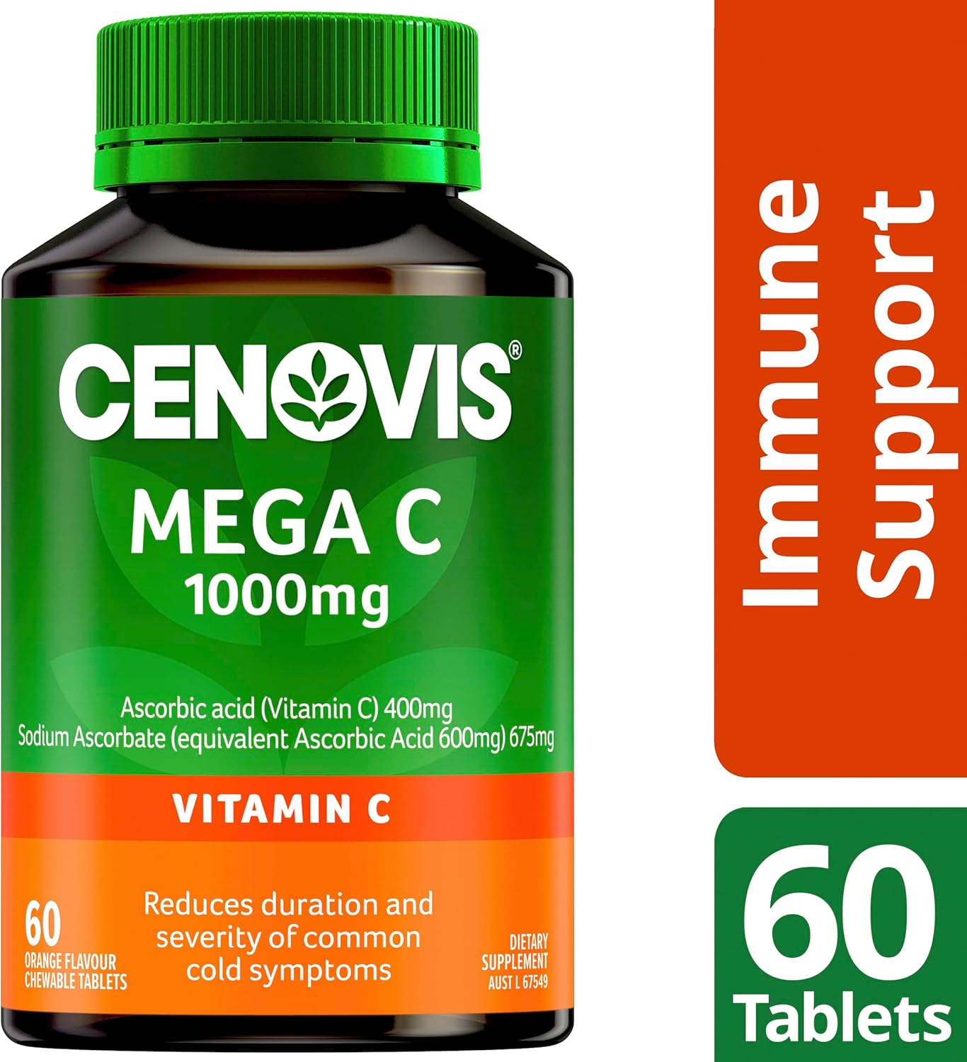 High Strength Cenovis Orange Flavour 1000mg Tablets for Immune Support