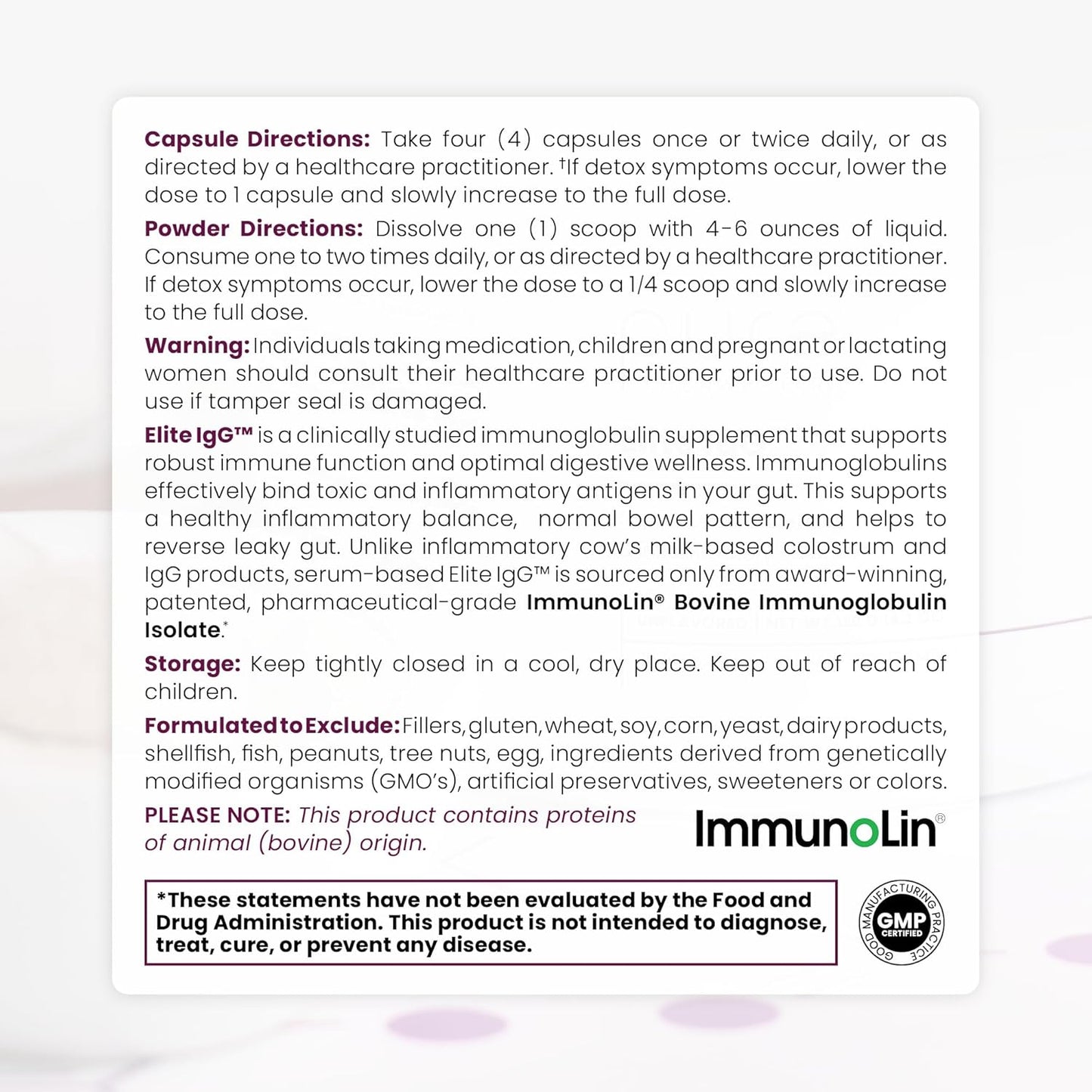 High Strength Immunoglobulin Supplement | 1100+ mg IgG, IGA & IgM | Colostrum Alternative | Gluten, Dairy & GMO Free (120 Capsules)