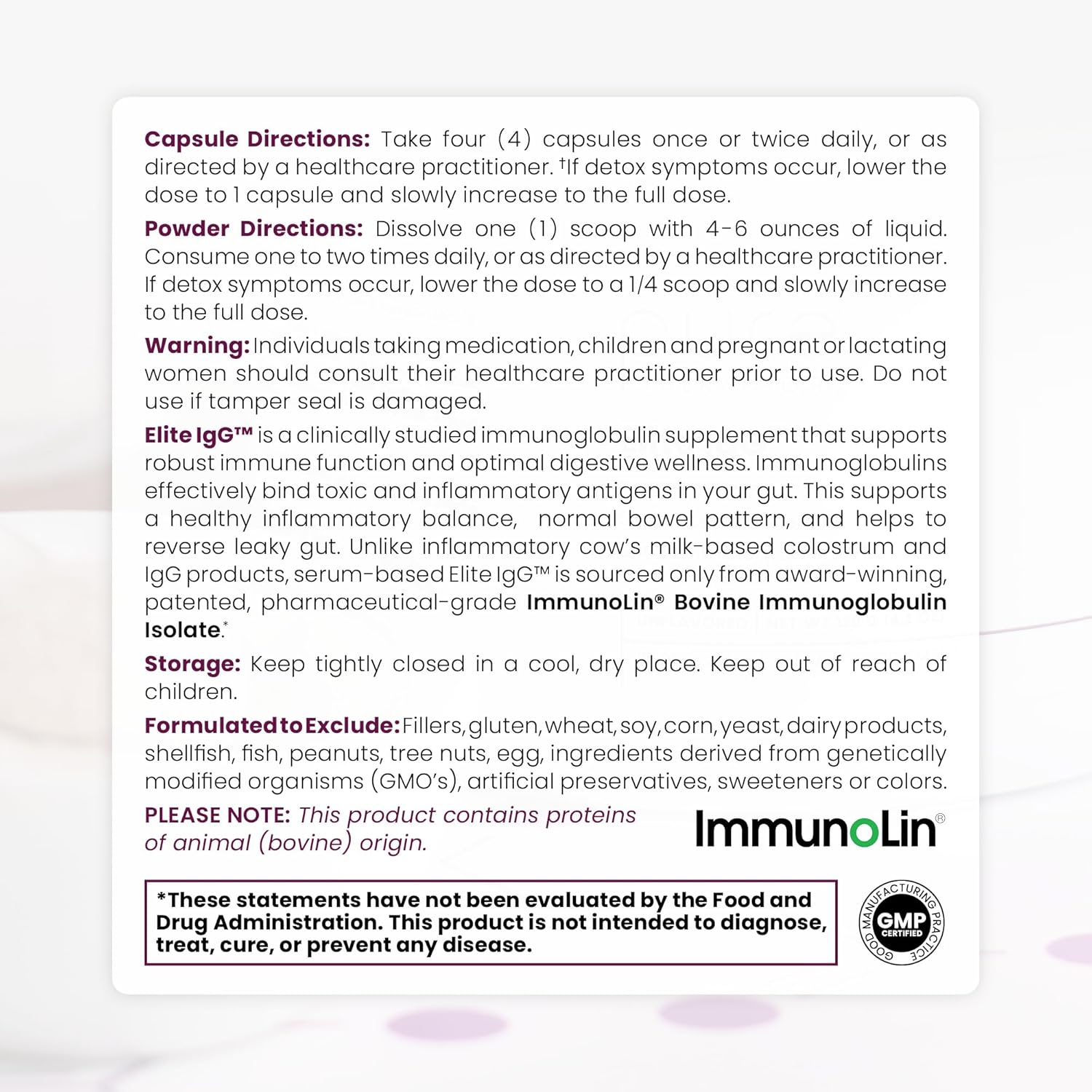 High Strength Immunoglobulin Supplement | 1100+ mg IgG, IGA & IgM | Colostrum Alternative | Gluten, Dairy & GMO Free (120 Capsules)
